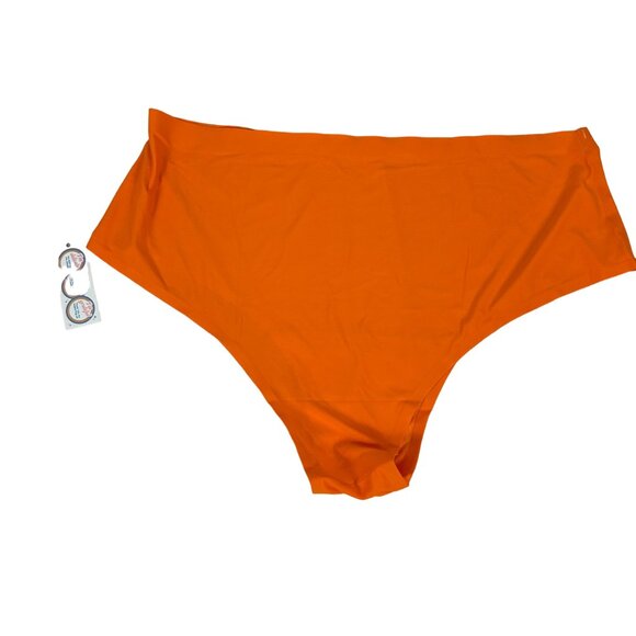 Cheek Boss Women's High-Waisted Orange Bikini Bottoms 2XL Nylon & Spandex - Picture 3 of 5